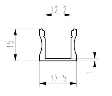 Алюминиевый профиль ALU SlimLine 15mm 2m