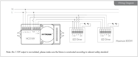 Motion sensor HYTRONIK RF HC018V 0-10V 230V