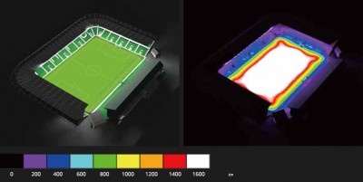 LED Prožektor PROLUMEN X Stadium F6 must 230V 600W 78084lm CRI80 5000K päevavalge