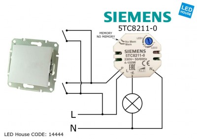 Switch SIEMENS 5TC8211-0 230V 100W TRIAC / PUSH