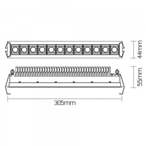 LED Allvalgusti PROLUMEN 13051 must 230V 30W 2400lm CRI80 60° IP20 4000K päevavalge