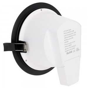 LED downlight PROLUMEN DL98A UGR19 black 230V 18W 1580lm CRI80 90° IP54 3000K warm white