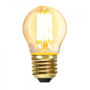 LED bulb Star Trading Filament G45 SOFT GLOW, 353-16-1 TRIAC 230V 4W 350lm CRI80 E27 360° IP44 2100K warm white