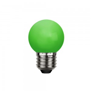 LED bulb G45 230V 1W 30lm E27 green