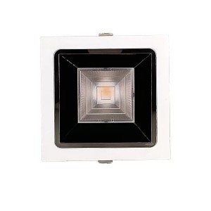 LED-alasvalo PROLUMEN Toulouse TRIAC valkoinen neliö 230V 12W 1080lm CRI90 55° IP20 3000K lämmin valkoinen