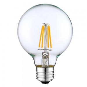 LED bulb Filament G80 230V 4W 470lm CRI80 E27 320° 2700K warm white