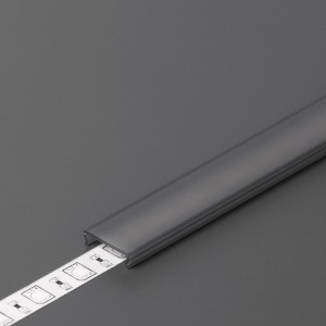 Aluminium profile cover TOPMET C, 2m, black, 40% PMMA