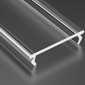 Aluminium profile cover LUMINES DOUBLE PMMA, 2m, transparent 94%