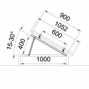 Päikesepaneelide kolmnurkne raam 15-30° reguleeritav nurk