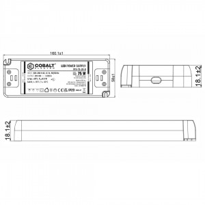 Блок питания для светильника 24V DC PFV-75-24 230V 75W IP20