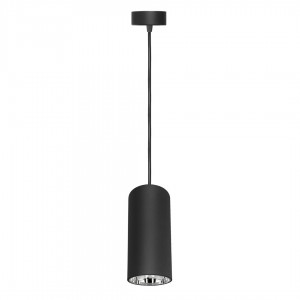 Потолочный LED светильник PROLUMEN Ньюкасл (серебряный край) (1 м кабель) DALI черный 230V 20W 2000lm CRI80 40° IP20 3000K теплый белый