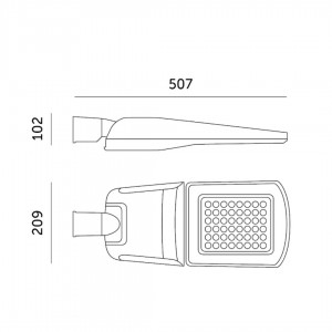 LED-katuvalaisin Street Master harmaa 230V 35W 5950lm 155x80° IP66 DALI 740