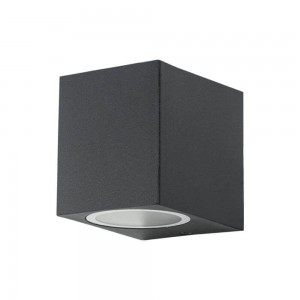 Facade luminaire PORTO/SQ single socket black 230V GU10 IP44