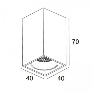 Laevalgusti Cube 40x40 valge 230V 5W 450lm CRI92 36° IP20