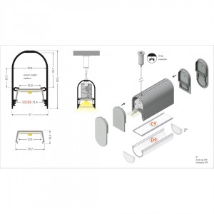 Aluminium profile TOPMET NAMI23 1m non-anodized