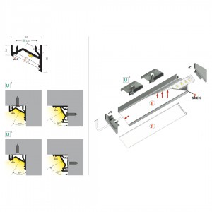 Aluminium profile TOPMET CORNER12 2m black