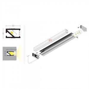 Aluminium profile TOPMET Hi8 2m gray