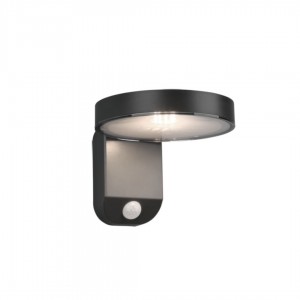 Julkisivuvalaisime Trio Lighting Aurinkoakku ja liiketunnistin antrasiitti 4,5W 290lm IP44 3000K lämmin valkoinen