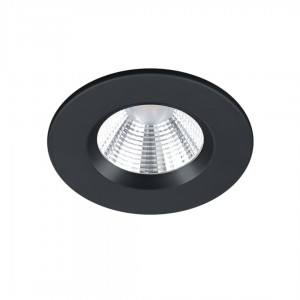 LED-alasvalo Trio Lighting Zagros musta pyöreä  5,5W 345lm 36° IP65 3000K lämmin valkoinen