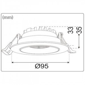 LED-alasvalo PROLUMEN DL8 musta 230V 8W 720lm 40° IP54 930