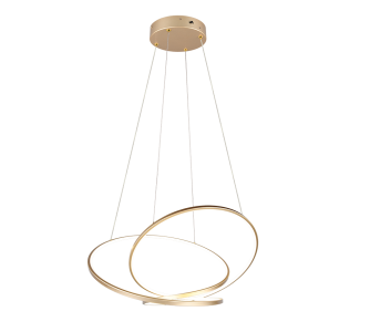 Pendant lamp Trio Lighting Darvin golden round 52W 6700lm IP20 2300K, 3000K, 4000K 3CCT