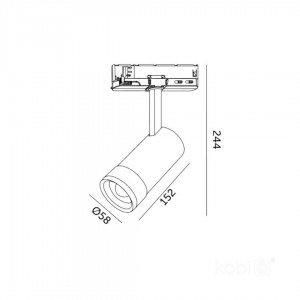 Kiskovalaisin NEXTRACK Vision valkoinen 230V 20W 1800lm CRI90 30-60° IP20 3000K, 4000K, 5000K 3CCT