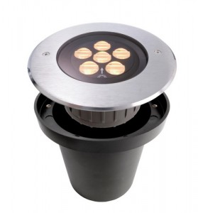 Ground light Deko-Light HP IV silvery round 24V 14W 800lm 45° IP67 DIMMABLE 830