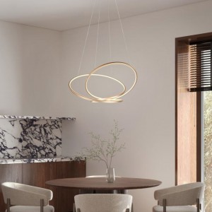 Rippvalgusti Trio Lighting Darvin kuldne ümar 52W 6700lm IP20 2300K, 3000K, 4000K 3CCT