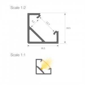 Alumiiniumprofiil LUZ NEGRA Texas 2m hõbedane