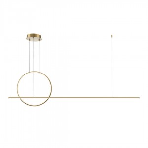 Pendant lamp Halo gold 40W 2100lm CRI80 120° IP20 2700K-4000K warm + day white