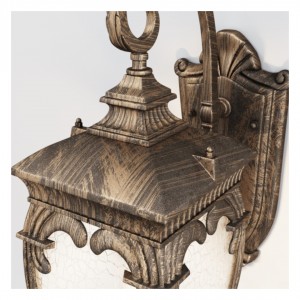 Julkisivuvalaisin Maytoni Fleur musta kullalla 60W E27 IP44