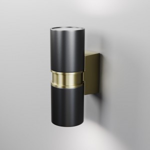 Фасадный светильник Maytoni Bowery 2 черный / золотой 50W GU10 IP54