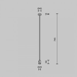 Voolusiin Maytoni otsetoitepistikuga Flarity 700 mm messing 24V