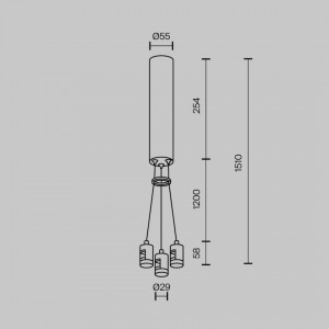 Voolusiin Maytoni riputuskomplekt toiteploki sisendiga Flarity messing 24V