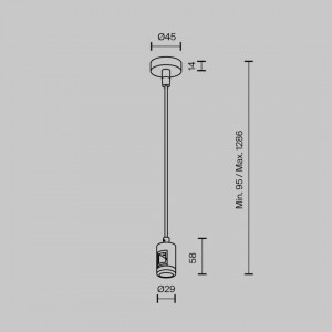 Voolusiin Maytoni kaabelriputi toitesisendiga Flarity 95-1286 mm messing 24V