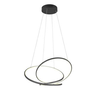 Rippvalgusti Trio Lighting Darvin must 52W 6700lm IP20 switch dimmer 2300K, 3000K, 4000K 3CCT