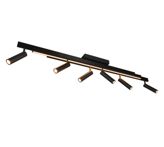 Ceiling lamp Trio Lighting Zeno 6 black 17.5W 2150lm IP20 2700K-6500K WARM TO COLD