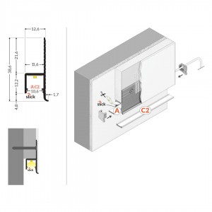 Alumiiniumprofiil TOPMET Omni10 AC2 2m hõbedane