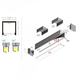 Alumiiniumprofiil TOPMET Smart16 BC3/UN 1m valge