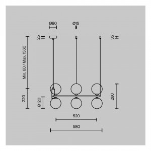 Rippvalgusti Maytoni Ring 6 messing G9