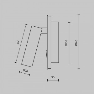 Seinävalaisin Maytoni IOS 176 messinki 9W 600lm 30° IP20 830