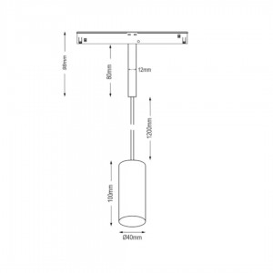 Светильник на шину Karizma Luce Vesta-Q1/Q2 XS черный / золотой 48V 7W 500lm 34° IP20 DALI 930