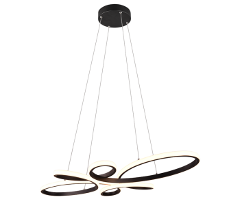 Rippvalgusti Trio Lighting FLY must 32W 3900lm IP20 switch dimmer 3000K soe valge