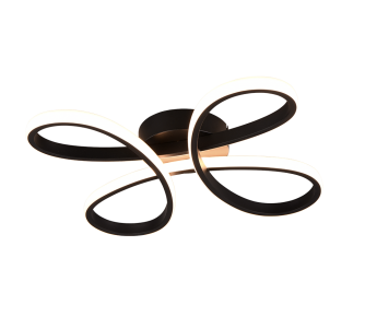 Laevalgusti Trio Lighting FLY must 22W 2600lm IP20 switch dimmer 3000K soe valge