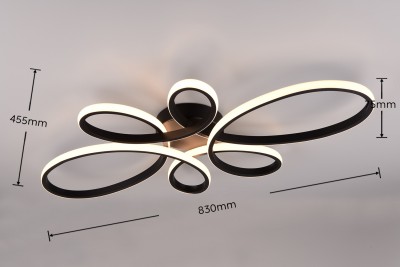 Потолочный светильник Trio Lighting FLY черный 32W 3900lm switch dimmer 3000K теплый белый