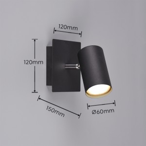 Seinavalgusti Trio Lighting Marley must GU10 IP20