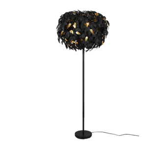 Põrandavalgusti Trio Lighting Leavy 3xE14 must / kuldne E14 IP20