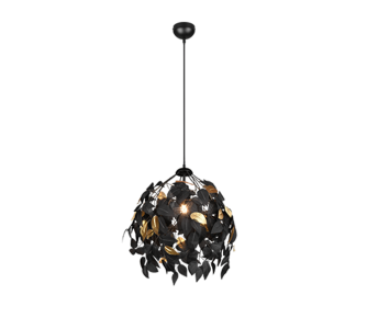 Rippvalgusti Trio Lighting Leavy must / kuldne E14 IP20