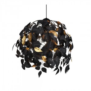 Rippvalgusti Trio Lighting Leavy must / kuldne E14 IP20