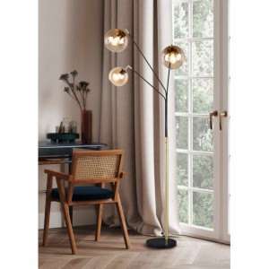 Põrandavalgusti Trio Lighting Paxton must / kuldne E27